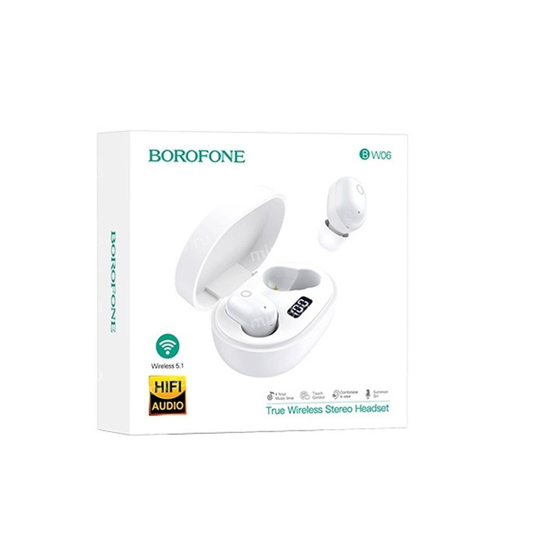 Наушники внутриканальные Borofone BW06, Manner, Bluetooth, цвет: белый