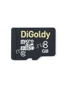 Карта памяти microSDHC 8Gb DiGoldy, Class10, без адаптера