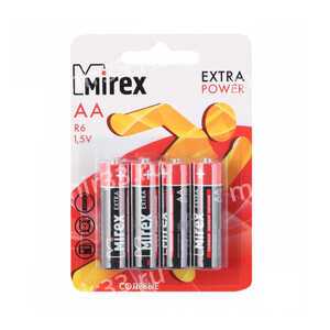Батарейка AA Mirex R06-4BL Extra Power, 1.5B, (4/48/480)