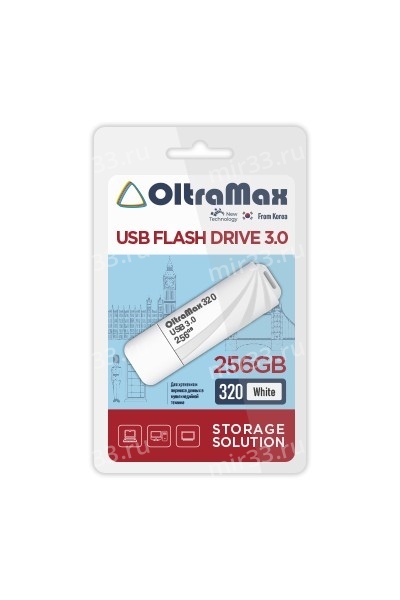 Флеш-накопитель 256Gb OltraMax 320, USB 3.0, пластик, белый