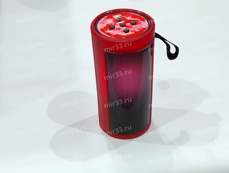 Колонка портативная без бренда, 1201, пластик, Bluetooth, RGB подсветка, цвет: красный