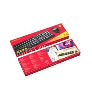 Набор клавиатура+мышь проводной Borofone, Business, BG6, 2400 DPI, мембранная, dpi 1200, цвет: чёрны