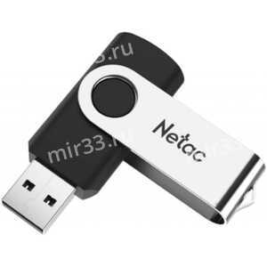 Флеш-накопитель 64Gb Netac U505, USB 2.0, металл, пластик, чёрный, серебряный