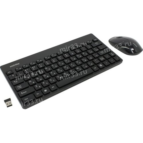 Набор клавиатура+мышь беспроводной SmartBuy, 220349AG, 1600dpi, оптический, USB, цвет: чёрный, (арт.