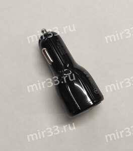 Блок питания автомобильный 1 USB 3.0, Type-C AF-348, цвет: чёрный