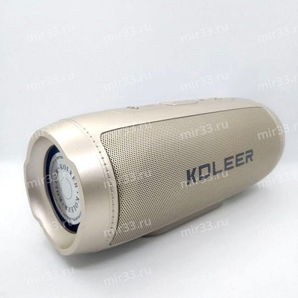 Портативная колонка Koleer, S1000, Bluetooth, AUX, TF, USB , цвет: золотой