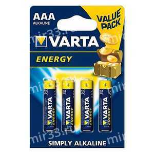 Батарейка AAA Varta LR03-4BL ENERGY, 1.5В, (4/40/200)