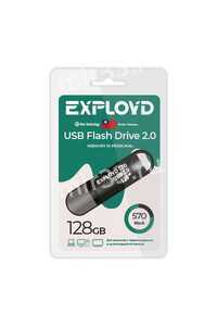 Флеш-накопитель 128Gb Exployd 570, USB 2.0, пластик, чёрный