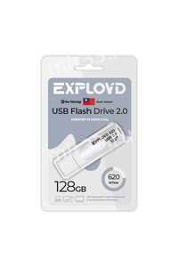 Флеш-накопитель 128Gb Exployd 620 , USB 2.0, пластик, белый