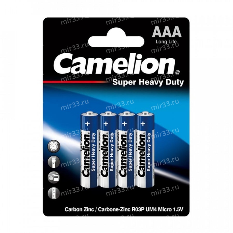 Батарейка AAA Camelion R03-4BL Blue, (4/48/1152)