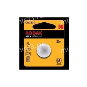 Батарейка Kodak CR2430-1BL MAX Lithium, 3В, (1/60/240), (арт.Б0029114)