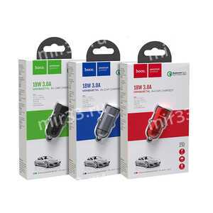 Блок питания автомобильный 1 USB HOCO Z32, Speed Up, 3000mA, QC3.0, цвет: серый