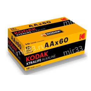 Батарейка AA Kodak LR06-60Box XTralife, 3В, (60/720/23040)