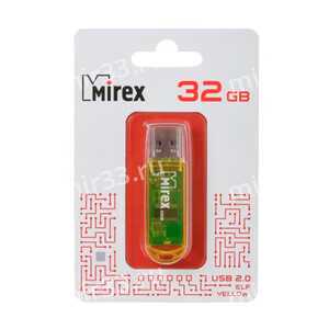 Флеш-накопитель 32Gb Mirex ELF, USB 2.0, пластик, жёлтый