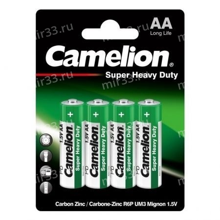 Батарейка AA Camelion R06-4BL, 1.5В, (4/48/960)