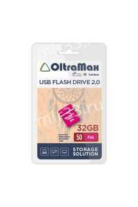 Флеш-накопитель 32Gb OltraMax Drive 50 Mini, USB 2.0, пластик, розовый