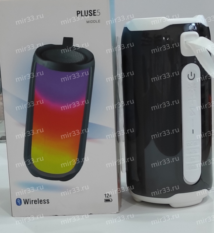 Колонка портативная, Plus 5, пластик, Bluetooth, USB, microSD, цвет: белый