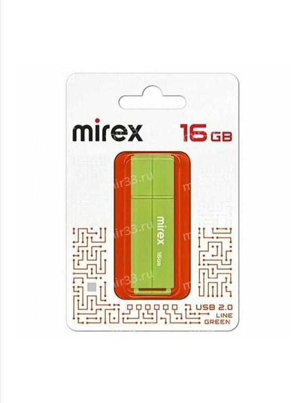 Флеш-накопитель 16Gb Mirex LINE, USB 2.0, пластик, зелёный