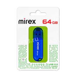 Флеш-накопитель 64Gb Mirex Candy, USB 2.0, пластик, синий