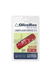 Флеш-накопитель 64Gb OltraMax 310, USB 2.0, пластик, красный