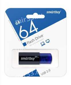 Флеш-накопитель 64Gb SmartBuy Click, USB 2.0, пластик, синий
