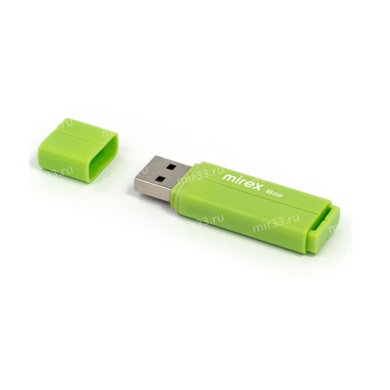 Флеш-накопитель 8Gb Mirex LINE, USB 2.0, пластик, зелёный