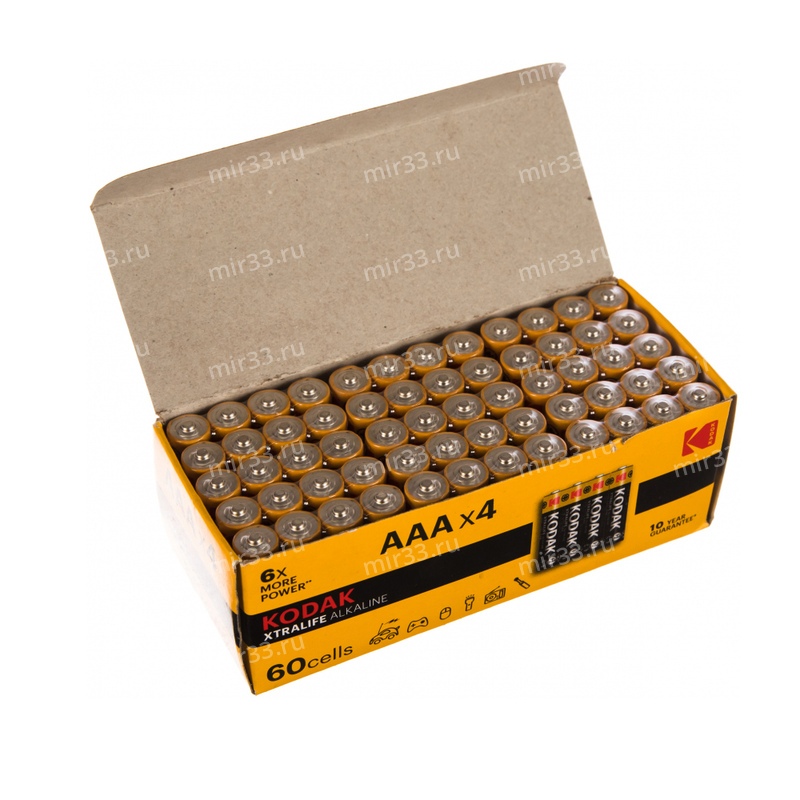 Батарейка AAA Kodak LR03-60Box XTralife, 1.5B, (4/60/1200), (арт.Б0029221)