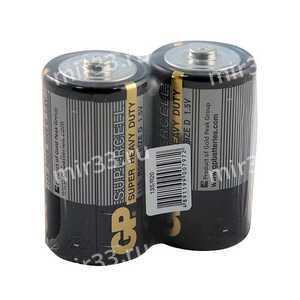Батарейка D GP R20-2P Super Heavy Duty, 1.5В, цвет: серый, (2/20/200)