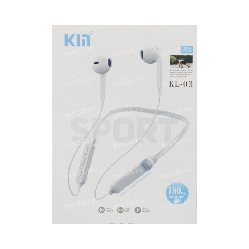 Наушники внутриканальные Kin KL03, Bluetooth, цвет: красно-чёрный
