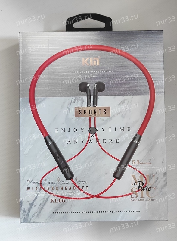 Наушники внутриканальные Kin KL06, Bluetooth, цвет: чёрный