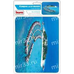 Коврик игровой Buro, BU-M10020, 230x180x2 мм, пластик, цвет: голубой, тропический отель