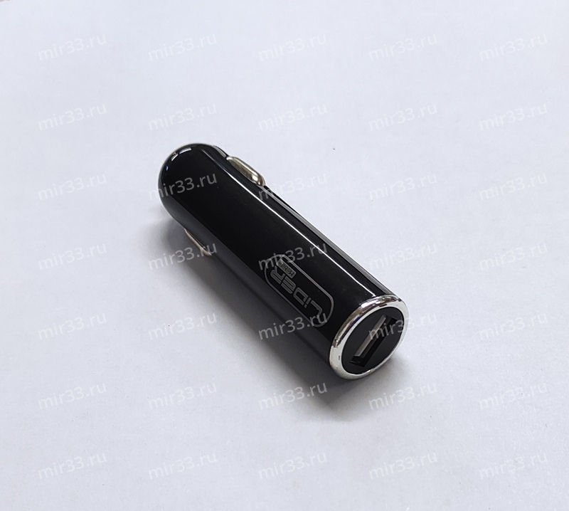 Блок питания автомобильный 1 USB Lider mobile K73K , 2400mA, цвет: чёрный