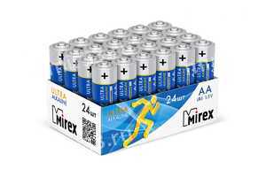Батарейка AA Mirex LR6-24Box Ultra Alkaline, 1.5B, (24/480), (арт.23702-LR6-B24)