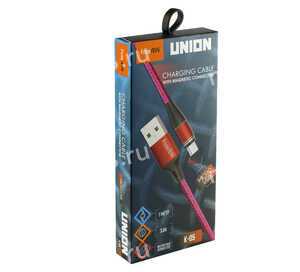 Кабель USB - микро USB FaisON K-05 Union, 1.0м, 3,0А, цвет: красный