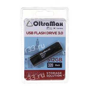 Флеш-накопитель 512Gb OltraMax 320, USB 3.0, пластик, чёрный