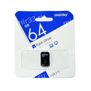 Флеш-накопитель 64Gb SmartBuy ART, USB 3.1, пластик, чёрный
