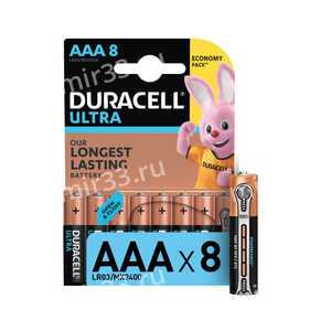 Батарейка AAA Duracell LR03-8BL Ultra Power, 1.5B, (8/80/5040), (арт.Б0038765)