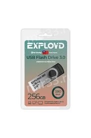 Флеш-накопитель 256Gb Exployd 590, USB 3.0, пластик, чёрный