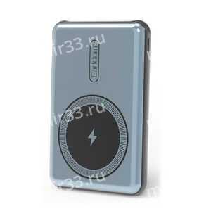 Аккумулятор внешний Earldom ET-PD12, 5000mAh, QC3.0, PD3.0, беспроводная зарядка QI, цвет: синий