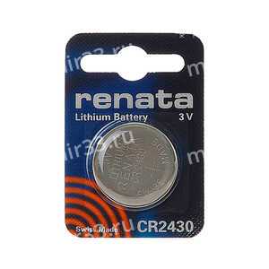 Батарейка Renata CR2430-1BL Lithium, 3В, (1/10/300)