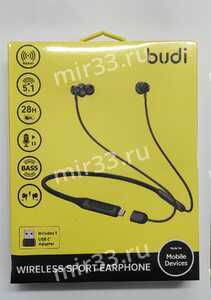 Наушники внутриканальные Budi, EP16B Bluetooth, цвет: чёрный