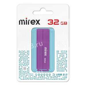 Флеш-накопитель 32Gb Mirex LINE, USB 2.0, пластик, фиолетовый