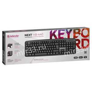 Клавиатура проводная Defender, Next, HB-440, мембранная, 1.8 м, цвет: чёрный