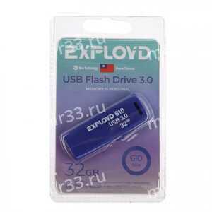 Флеш-накопитель 32Gb Exployd 610, USB 3.0, пластик, синий