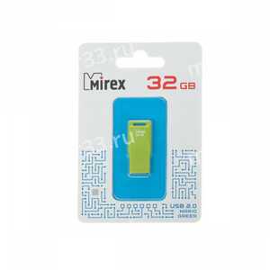Флеш-накопитель 32Gb Mirex MARIO, USB 2.0, пластик, зелёный