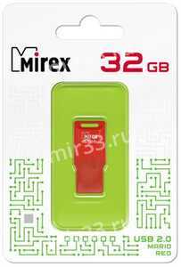 Флеш-накопитель 32Gb Mirex MARIO, USB 2.0, пластик, красный