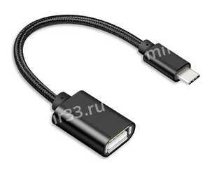 Переходник Type-C - USB(f) FaizFull FP13, OTG, цвет: чёрный