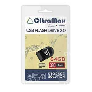 Флеш-накопитель 4Gb OltraMax 330, USB 2.0, пластик, чёрный
