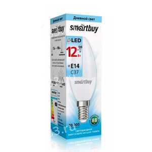 Лампа светодиодная SmartBuy C37, E14, свеча, 12Вт/220-240V/4000К, LED