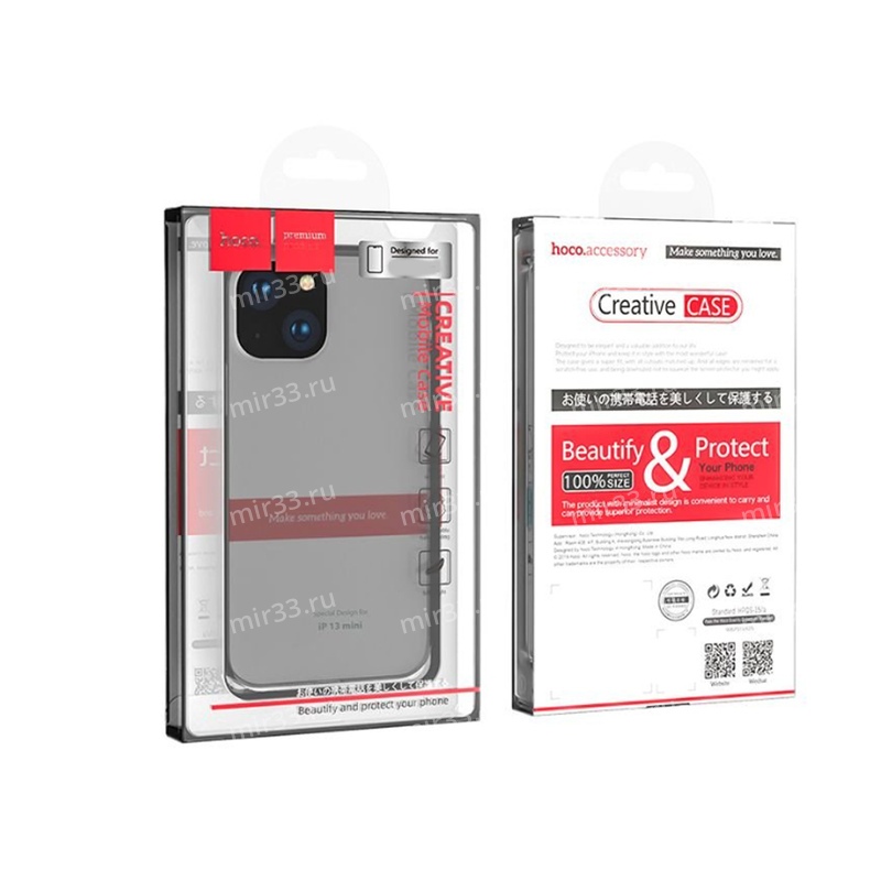 Чехол силиконовый HOCO для APPLE iPhone 15 Pro, Light series TPU, цвет: чёрный